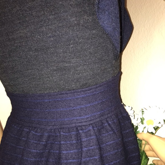 Moth Wool Blend Flutter Ruffle Sleeve Sweater Tie Front Bow Dress - Picture 3 of 11